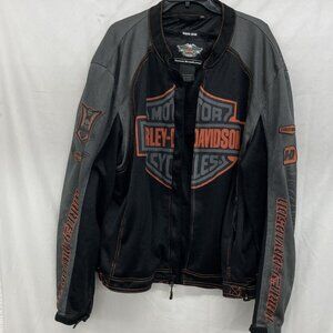Harley-Davidson Men's Mesh Jacket 2XL – Black/Gray/Orange